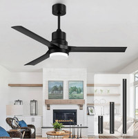 Biukis Ceiling Fans with Lights and Remote, Black Ceiling Fan 