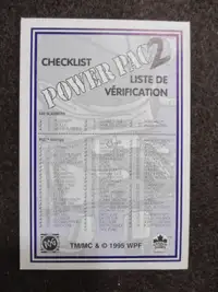 1995 POG carte (card) Checklist Power Pac 2