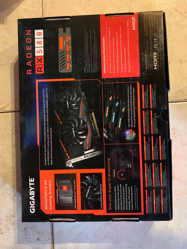 Gigabyte RX 580 8GB OC Edition Graphics Card | System Components ...