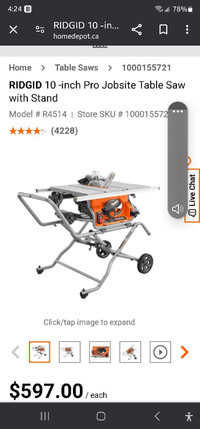 Rigid 10' Pro Jobsite Table Saw with Stand - BRAND NEW