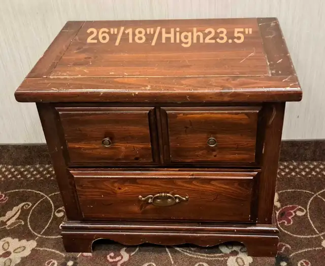 two Wood  2drawer nightstands/side table in Dressers & Wardrobes in City of Toronto - Image 2