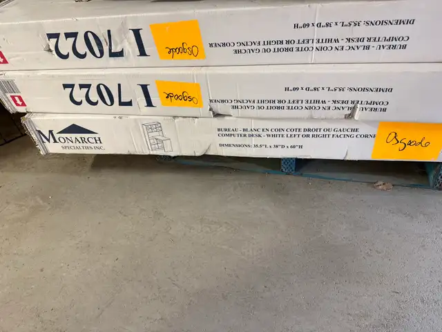 Monarch White Corner Computer Desk - New in Box in Desks in Ottawa - Image 2