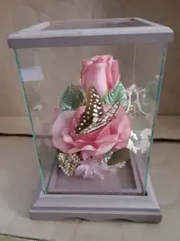 Silk flowers with Butterfly Display Box - $10