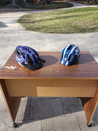 Bike helmets.