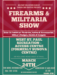 March 24th, Spring Gun & Militaria Show and Sale