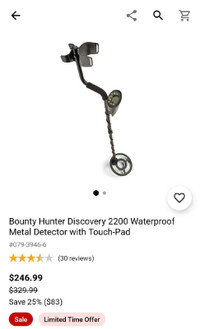 Bounty Hunter Discovery 2200 Waterproof Metal Detector