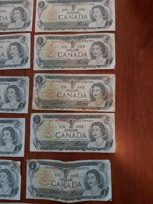11 B of C 1973 $1 Bills Crow-Bouey BCS to BFK Numbers in Arts & Collectibles in Saint John - Image 3