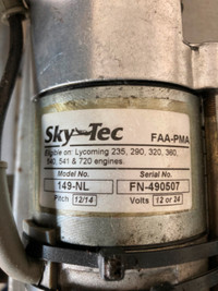 Démarreur pour avion lycoming sky tec