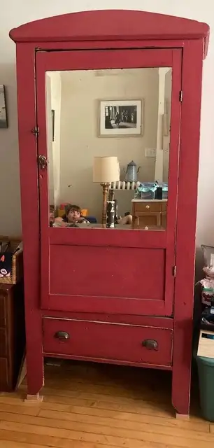 Vintage wardrobe with mirror, View more