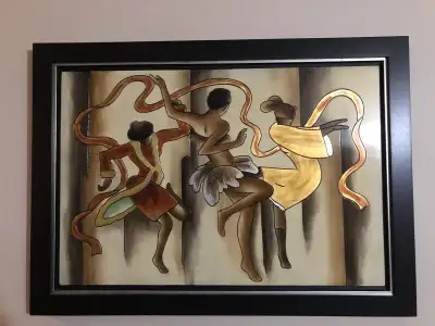 Tableau très original En très bon état Avec cadre large de bois