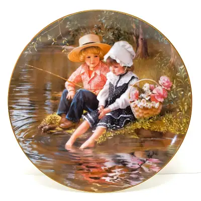 Little Anglers by Sandra Kuck Days Gone By Collector Plate Free, View more