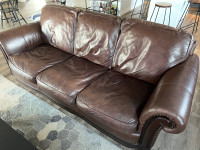 Brown leather couch and love seat NEED GONE OBO