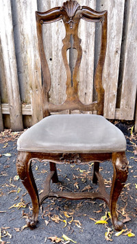 Elegant Wood and Velvet  Dining Chairs  $40 