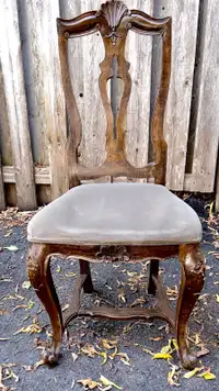 Elegant Wood and Velvet  Dining Chairs  $40 
