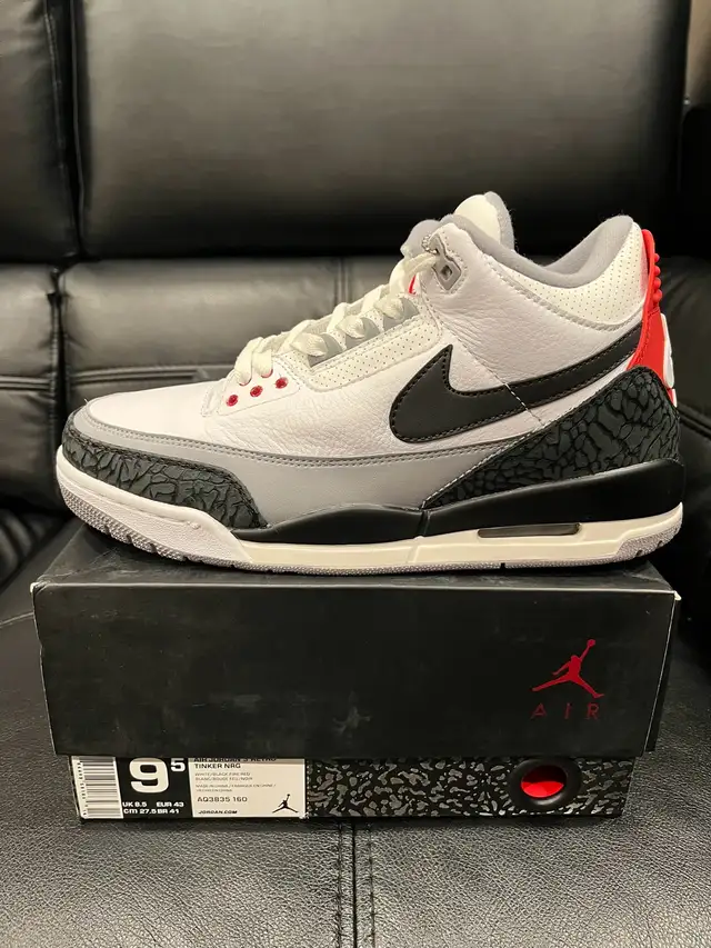 Air Jordan 3 Retro • Tinker NRG • size 9.5 in Men's Shoes in City of Toronto - Image 2