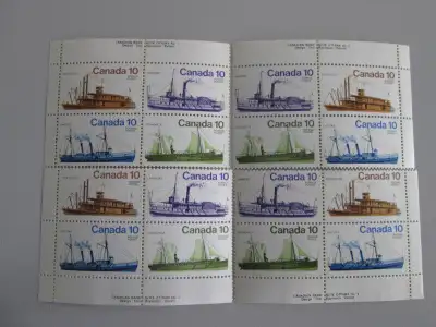 703a 4 Corner Blocks Canadian Mint Postage Stamps Inland Vessels, View more