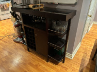 Bar Cabinet - Glass Top and Wine Storage
