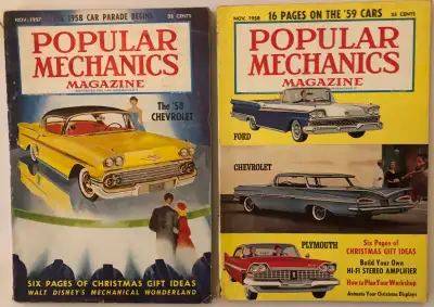 1957-1958: Two Vintage Popular Mechanics Classic Car Magazines, View more