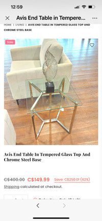 $89-$259, modern clear glass furniture 
