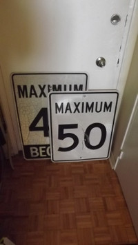 2 AUTHENTIC SPEED LIMIT SIGNS BUNDLE:"MAX 40km BEGINS &50km MAX"