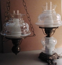 HURRICANE  TABLE  LAMP  and  matching SWAG  LAMP