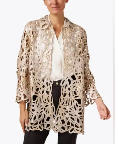 RANI ARABELLA Gold Lace Topper Jacket - Medium, View more