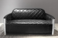 Aviator Spitfire Leather Couch - Vintage Black