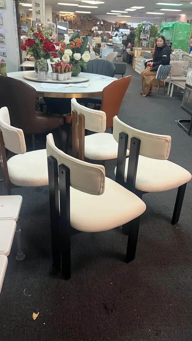 Modern Dining Chair, Curved Backrest Upholstered in Chairs & Recliners in Markham / York Region - Image 3