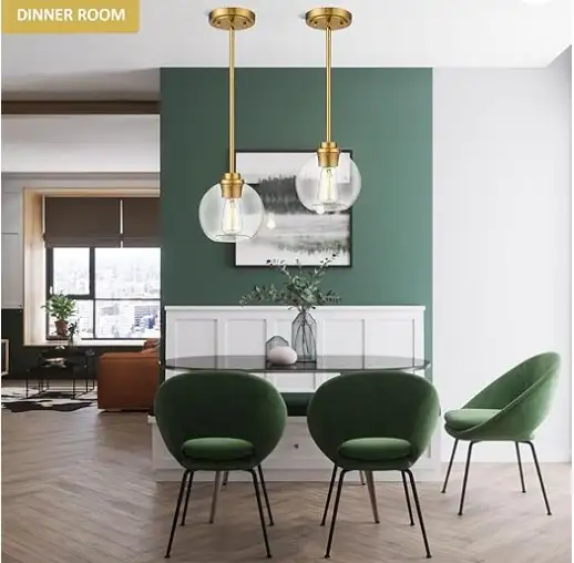 Gold Pendant Light Fixtures with Adjustable Hanging length $45 in Indoor Lighting & Fans in Brantford - Image 5