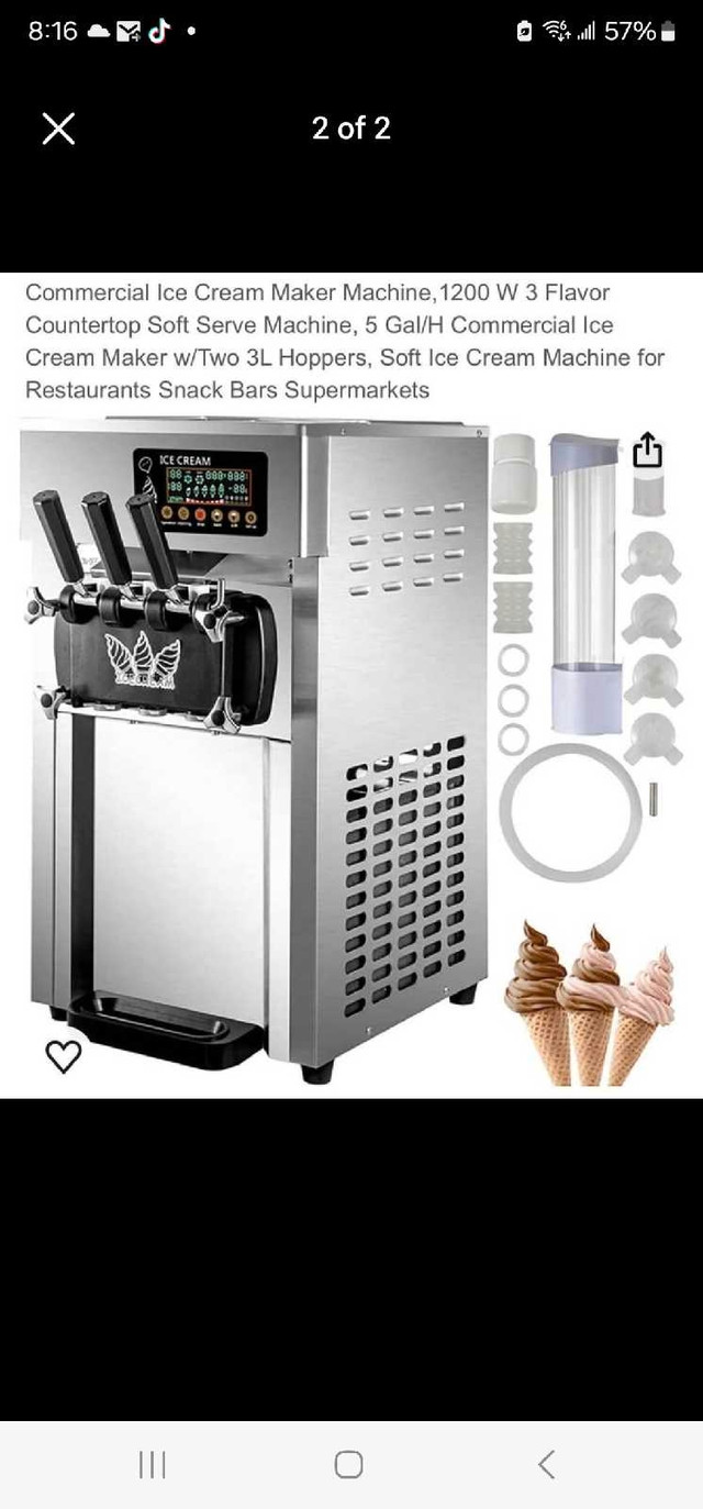 Ice cream machine machine a crème molle à vendre dans Équipement de cuisine industrielle  à Ville de Montréal - Image 3