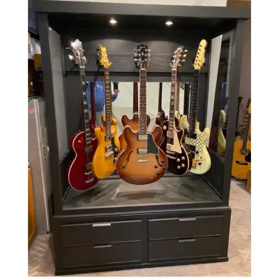 Guitar/Bass DISPLAY CABINET built locally, satin black, holds 5+, View more