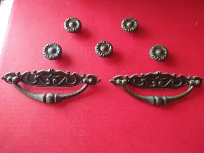 Set Vintage Brass Handle Drawer Pulls, View more