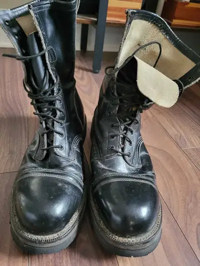 Steel-Toe Combat Boots – Vibram Sole – Size 12 – Army Surplus, View more