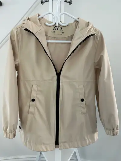 Like New Zara Girls Beige Rain Jacket Size 10, View more