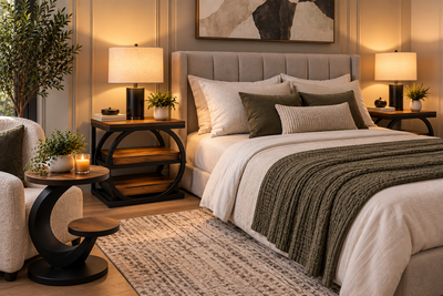 Modern Furniture Bundle – 2 Nightstands + 2-Tier End Table, View more