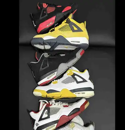 AJ4 Fear 12M DS $400 AJ4 vivid sulfur 10.5M $170 AJ4 Thunder Red 5Y/6.5W $320 AJ4 lightning 9.5M $20...