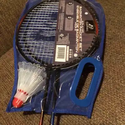 2 badminton rackets bought from Walmart originally never been opened, in package with two birdies ta...