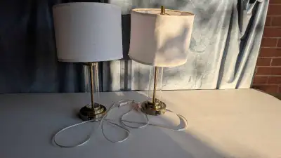 Set of Two 3 wat touch Table Lamps with USB Ports, View more
