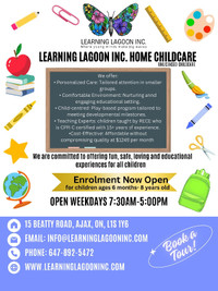 New Childcare in Ajax: Learning Lagoon Inc. Home Childcare