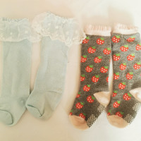 Japan brand babu girl knee high socks