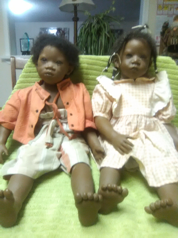 ANNETTE HEMSTEDTS PEMBA AND SANGA DOLLS..SOLD AS A PAIR FOR $400 in Arts & Collectibles in Barrie