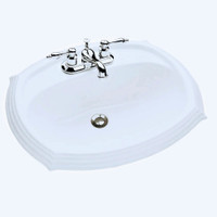 Glacier Bay Regent Oval Drop-In Bathroom Sink in White