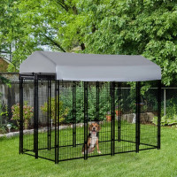 8' x 4' x 6' Large Outdoor Dog Kennel Steel Fence