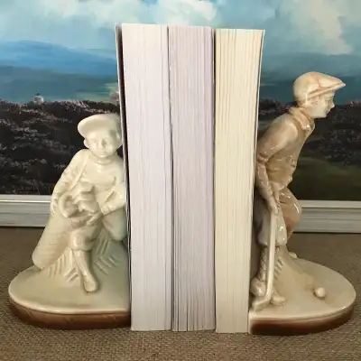 Vintage Ceramic Golfer Bookends, View more