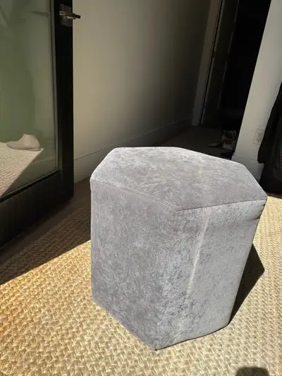 Country Living Grey Hexagon Velvet Ottoman / Pouf, View more