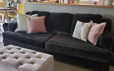 Large deep velvet sofa, originally from Ashley furniture. Used for only 3 years. In really great sha...