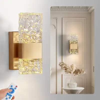 NEW IN BOX: Battery Operated Gold Wall Sconce, View more