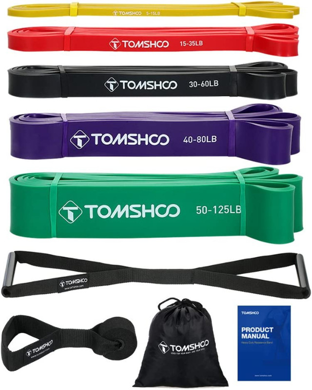 TOMSHOO 15LB -125LB RESISTANCE BAND SET in Exercise Equipment in Burnaby/New Westminster