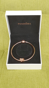 Pandora original Rose Gold bracelet with the charm.
