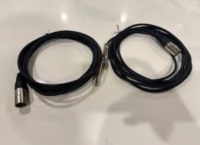 XLR-M to TRS 12 ft cable pair, View more